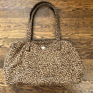 Vintage Bottega Veneta Leopard Print Nylon Shoulder Bag